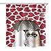 Produktbild Seepong Duschvorhang Weiße Antischimmel und Wasserdicht Shower Curtain Katze Polyester Hochwertige Qualität Badezimmer Duschvorhange mit 12 Duschvorhangringen 180x180cm