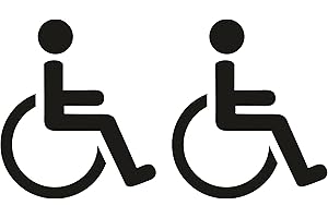 PUBBLIMANIA 2 ADESIVI DISABILI INVALIDI. Per uso esterno di auto, camper, parabrezza, scooter, vetri, cartelli, mobili ecc. (Nero)