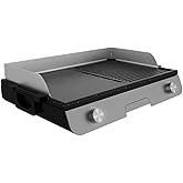 Cecotec PerfectRoast 3000 Stainless Steel 3000 W Electric Tabletop Barbecue, Mixed Cooking Surface, Rockstone Non-Stick Coati