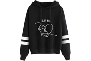 Yovvin BTS Hoodie, KPOP Bangtan Jungen [Love Yourself 結 Answer] Pullover Sweatshirt Kapuzenpullover Winter Warme Jumper für Liebespaar Männer Damen Herren Jugendliche