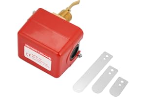 HILITAND Flussostato acqua, Interruttore del flusso d'acqua 1/2", collegamento filettato regolabile HFS-15 Contatti SPDT Controllo del flusso d'acqua rosso