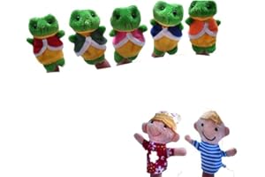 Tenlacum Set of Finger Puppets Baby Kids Childrens Educational Toy Party Bag Filler- Five Little Speckled Frogs