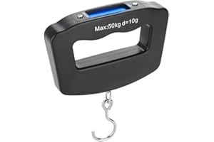 Lsaardth Balance Numérique pour Bagages avec Crochet, 110 lb/50 kg Balance de Pêche Balance Postale Pèse-personne Pendentif Valise Balance de Poids Balance électronique pour Voyage