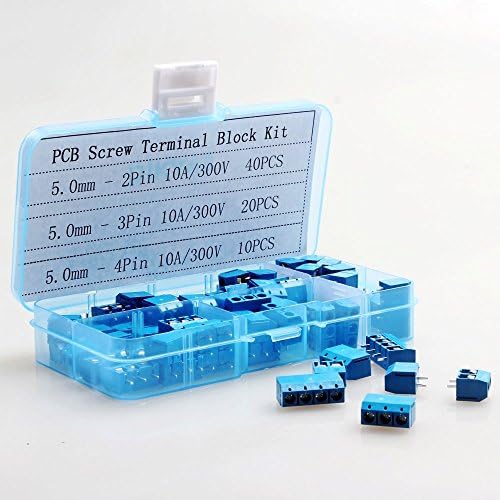 DIKAVS 70pcs 5.0mm Screw Straight Pin PCB Screw Terminal Block Connector Splice KIT …