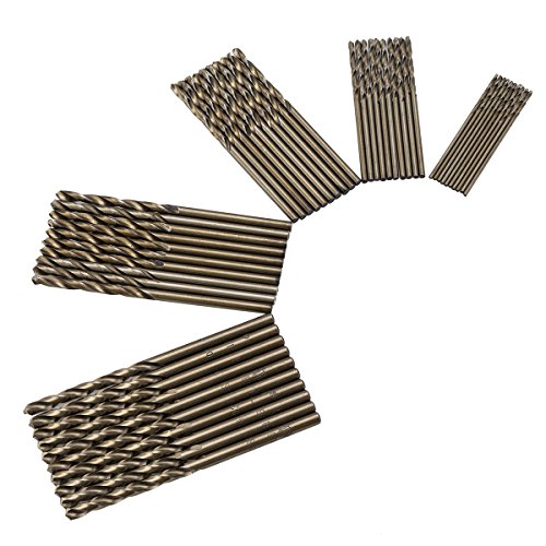 DIYI HSS Kobalt-Metallbohrerset Spiralbohrer 1mm 1.5mm 2mm 2.5mm 3mm 50 Stk. Bohrer Set