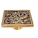 Produktbild Bodenablauf Badezimmerboden Abfluss Messing Antik 10cmX10cm quadratischer Boden Abfluss Deodorant WC Abnehmbarer Sieb Aushöhlen Fisch Muster Boden Drainer , A