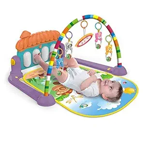 COROFFY Girls and Boys Multicolour Baby Gym for Kick and Play with Musical Light, Hanging Toys and Mat, Activity Bed (3-6 Months)