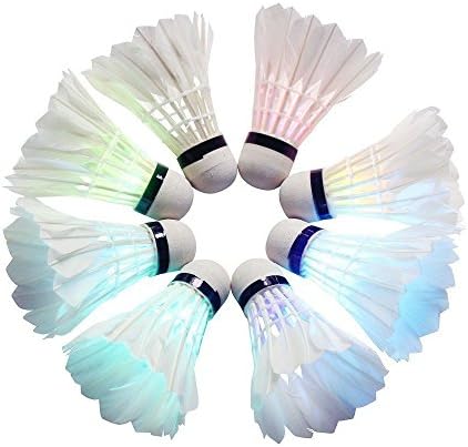 [4 Pack] Colorful LED Badminton, Super Lighted LED Luminous Badminton Shuttlecock with Colorful lighting Best for the indoor Sporting Badminton at Night Manufacturer: Junefish