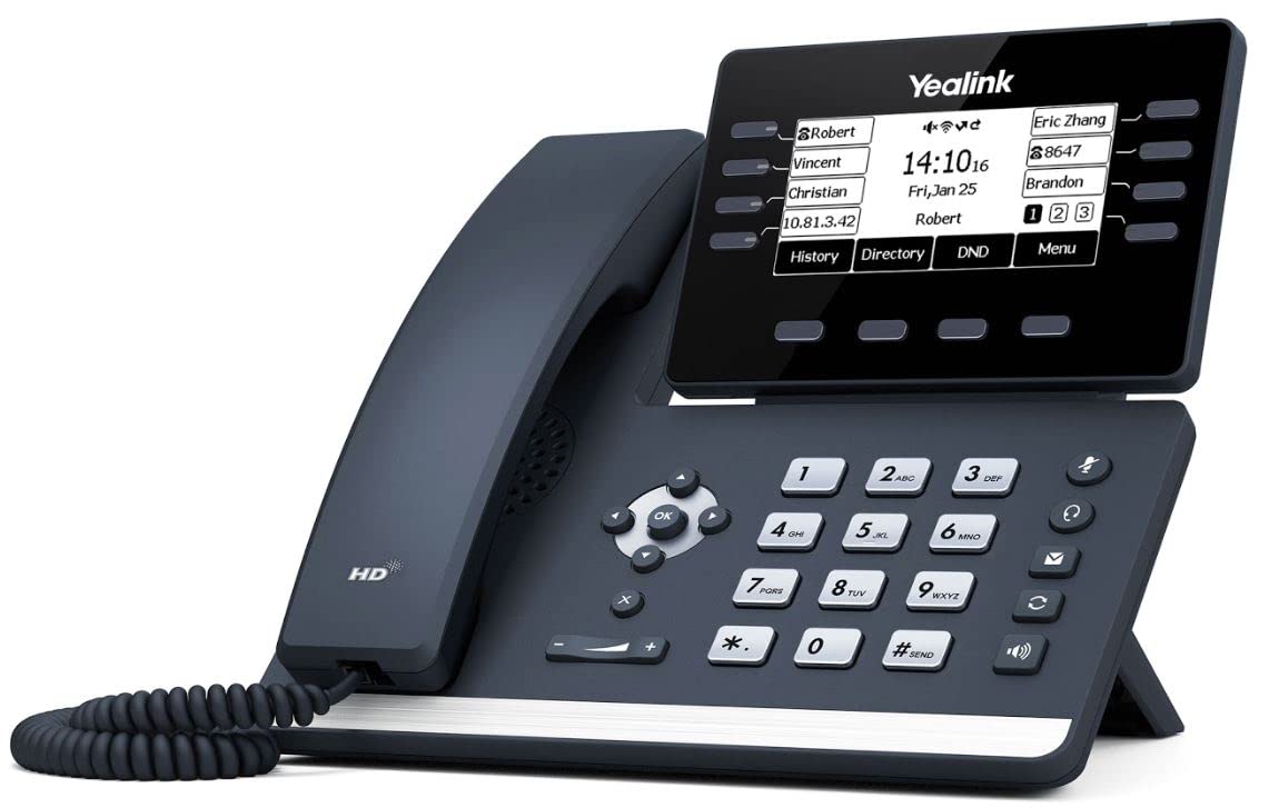 YEALINK SIP-T53W, 12 Line IP HD Phone, 3.7' 360 x 160 greyscale screen, HD voice, Dual Gig Ports, Built in Bluetooth and WiFi, USB 2.0 Port
