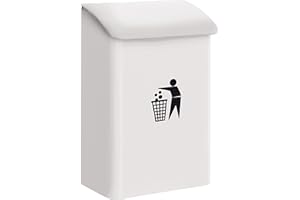 ARREGUI E6101 Poubelle Murale de recyclage en acier pour garage et espaces communs intérieurs, 18L, Blanc