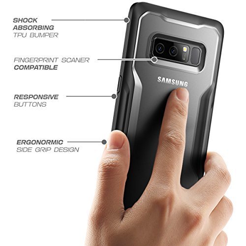 Carcasa para Samsung Galaxy Note 8  2017   Funda cubierta protectora SUPCASE Unicorn Beetle serie Premium Hybrid  semitransparente negro 