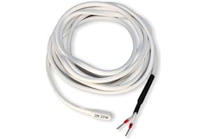 GOLDMAN SERVICE | Cable Calefactor Resistencia Bipolar de Silicona Anti Congelación Tuberías | 2 Metros, 30 Vatios | Incubadoras, Acuarios, Reptiles, Invernaderos, Fermentación (2 m | 30W)