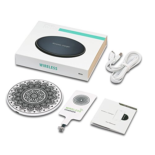 ZXK CO Totem Bildserie Drahtlose Qi Ladegerät Ultra Dünn Qi Wireless Charger Induktive Ladestation für Samsung Galaxy S6, S6 Edge, Note 5, Nexus 7 2nd Gen, Nexus 4/5/6, LG Optimus Vu2/G2/G3, Nokia Lumia 920/1020/928, Nexus 5 und Andere Qi-fähige Handys und Tablets- Inbegriffen Universal Qi Receiver - 9