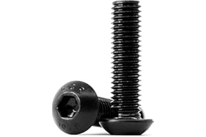 KONGKI Viti a testa bombata M5 x 8 mm, con esagono incassato da 10,9 gradi, in acciaio al carbonio, filettatura completa nera