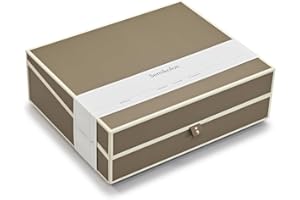 ‎SEMIKOLON Semikolon 370087 Dokumentenbox - Aufbewahrungs-Box für Dokumente A4-31,5 x 26 x 10 cm - fango beige