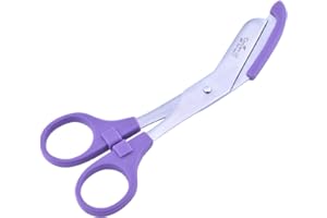 AR EMPORIUM Bandage Scissors with Round Tip Perfect for Nurses,Veterinary and Home Use with with Colored Safety Guard 5 -Colours (Purple)