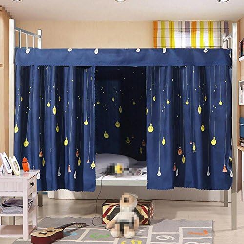 TINE HOME CURTAINS Bed Curtain Thicker physical Shading cloth Bed mantle student dorm room Bedroom Top shop lower berth, Blue, 1.2MX2M