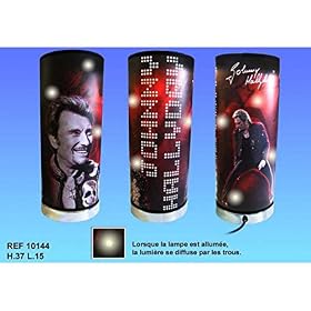 Grande lampe à poser rouge – 10144- Johnny Hallyday