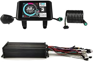 HALLOMOTOR eBike Electric Bike 48V/52V/60V/72V universal 45A Intelligent Controller for 1500W-2800W Motor Sine Wave 3-Mode with Colorful LCD Display