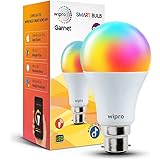 Wipro 9W B22D WiFi LED Smart Bulb with Music Sync Function, Compatible with Amazon Alexa and Google Assistant (16M Colours, W