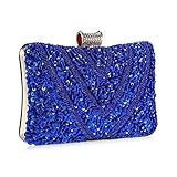 bolso fiesta fucsia ✿{Cierre}: hebilla Bolso de Noche Bolso de Hombro Mujer Glitter Diamond Hard Shell Clutches para Boda,Fiesta,Baile, Bolsos de Diamantes de imitación,Azul