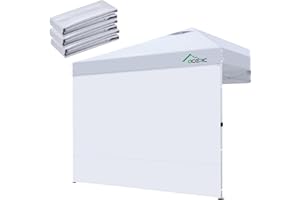 Acepic 3 Piezas de Pared Laterales de Repuesto para Cenador de 3 x 3 m, Tela Oxford 210D Impermeable, Paredes Laterales para Jardín, Exteriores, Fiestas, Blanco (Cortina de Dosel no Incluida)