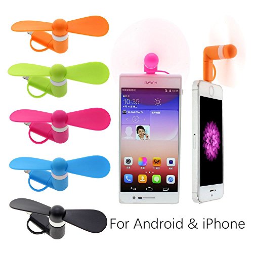 MMRM 2in1 Tragbare Mikro-USB-iPhone-Port Ventilator Kühlung für IOS Android Phone – Blau - 4