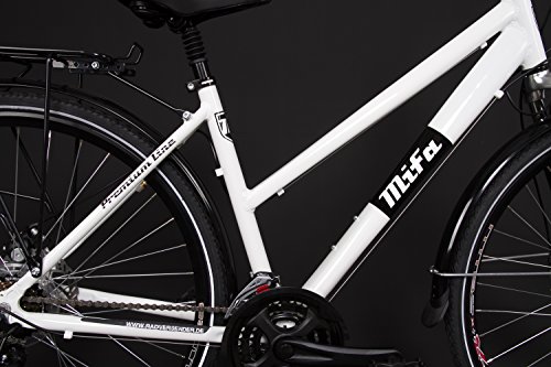 28″ Zoll Alu Damen Fahrrad MIFA Shimano 21 Gang Scheibenbremsen Nabendynamo weiss - 5