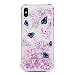 Produktbild Mlorras Hülle für iPhone XS Mas 6.5 Zoll, Ultradünnen Weich Flexibel Anti-Kratzer Stoßfest Flüssig Bewegende Treibsand Transparent Silikon TPU Schutzhülle Bumper Handyhülle Gemalt Lila Diamant
