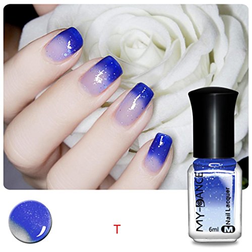 hunpta Thermal Nail Varnish Color Changing Peel Off Varnish Beauty Sexy Cosmetic (T)