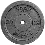 York Fitness Single Cast Iron Plate Weight Plate Home Gym Equipment Perfect for Fitness Bodybuilding Weight Lifting - 20kg