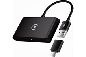 Uniytriox Adattatore Carplay Wireless, 2024 Nuova Carplay Wireless Converte CarPlay cablato in Wireless, Plug and Play da USB-A a USB-C, Compatibile auto 2015-2024 & iOS 10+, Nero (Nero)
