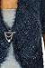 (7456-6) Evening Soft Snug Knit Bolero Brooch Pin Front Blue (SM)