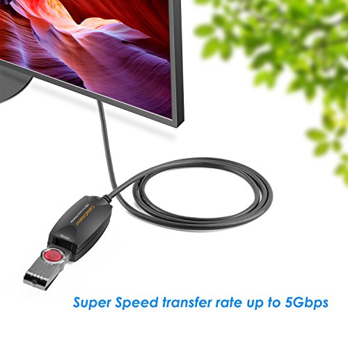 Gold (lang 16 FT) Super Speed USB 3.0 aktives Verlängerungskabel, USB 3.0 Extender USB-A-Stecker auf A-Buchse-Kabel, 5 Meter, schwarz - 8