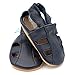 Soft Leather Baby sandal shoes boys or girls with Suede Soles by Dotty Fish with Suede Soles. Navy - 12-18 months