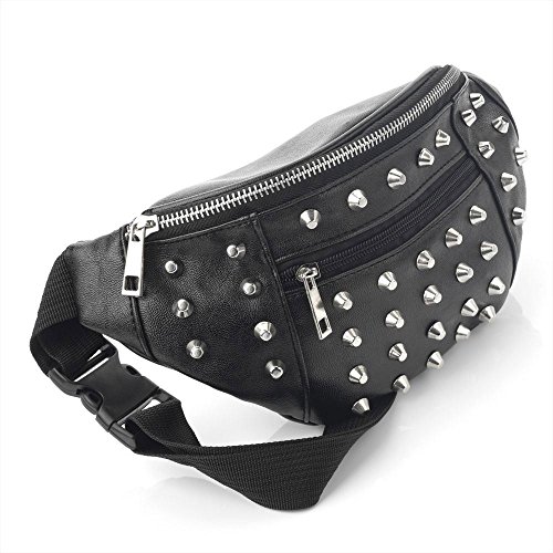 Black Colour Studded Bum Bag