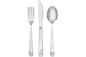 GRÄWE Zestaw sztućców dla dzieci z motywami zwierzęcymi, 3-częściowy, stal nierdzewna, polerowana, nadaje się do mycia w zmywarce