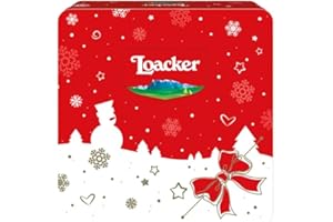 Loacker, Best of Moments Winter, Edizione 2025, Mix di Bontà a Base di Wafer al Cioccolato in Formato Mini, Idea Regalo per Natale, Party Box in Latta, Confezione Regalo con 34 Monoporzioni da 307,5g