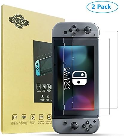 Nintendo Switch Tempered Glass Screen Protector (2 Pack), Screen Anti-Scratch and Anti-Fingerprint Protective High Definition Explosion Proof Screen Guard for Nintendo Switch 2017