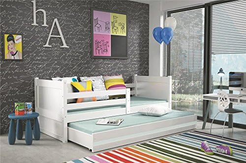 Rick Trundle Children's Single Bed 190x90 3ft+ mattresses (White)