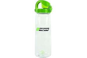 Nalgene Butelka na wodę z tritanu, bez BPA, wykonana z materiału pochodzącego z 50% odpadów z tworzywa sztucznego, 680 ml, przezroczysta z kiełkiem