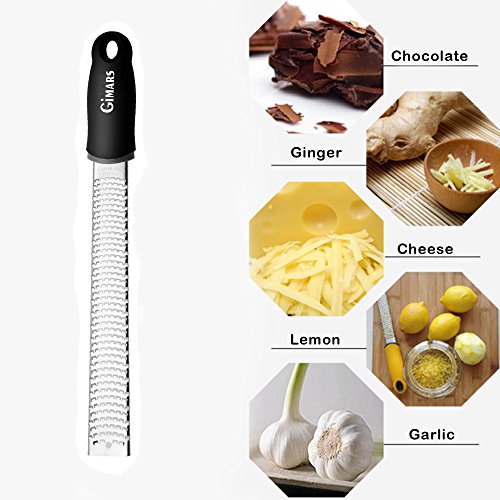 GIMARS Edelstahl Zester Reibe Küchenreibe für Käse, Schokolade, Zitrone, Ingwer, Muskat, Knoblauch, Gewürze usw. - 3