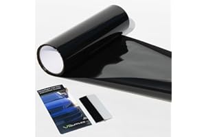 VT Supplies 30 x 200cm Dark Smoke Tint Film For Headlights Tail light Car + Squeegee Tool