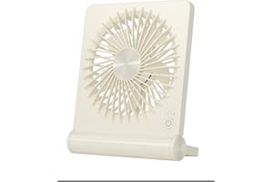 BIVBTP Desk Fan, Usb Desk Fan With 2000mAh Rechargeable Battery,Powerful Super-Thin Small Table Fan, Electric Fans Cooling Quiet For Bedroom, Office, Outdoor, Traval-CreamyWhite
