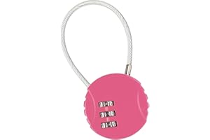 JDXun Lucchetti per Bagagli, Lucchetto Combinazione a 3 Cifre, Lucchetto a Codice Resettabile per Bagagli Viaggio, Lucchetti Lucchetto Armadietto con Cavo per Palestra, Armadietto, Valigia(Rosa)