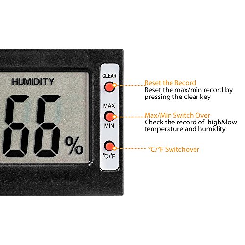 Senweit Mini Digitale Temperatur Luftfeuchtigkeit Versmaß Thermometer LCD Hygrometer Gauge Messung Hoch Präzise Verschiedenen Schwarz - 4