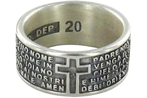 Ferrari & Arrighetti Anello Padre Nostro in Argento 925 Brunito - Misura Italiana n°20