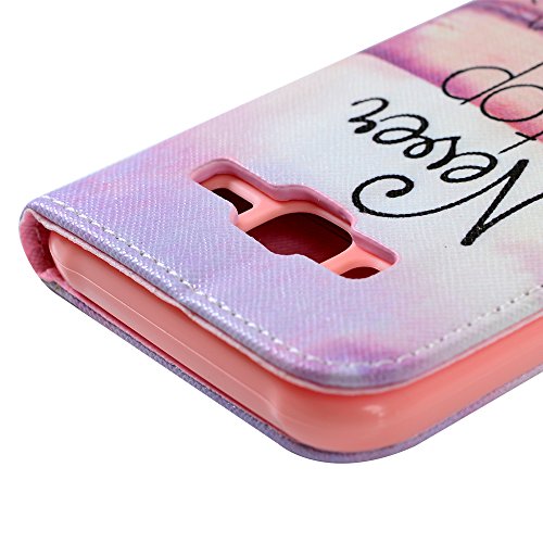 BADALink Hülle für Samsung Galaxy J5 2015 PU Leder Wallet Flip Case Bookstyle Softcase Schutzhülle Etui Schale mit Magnetverschluss Meer Muster Never Stop Learning Rot Cover Shell+Eingabestift +Staubstecker - 4