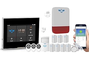 ITALIAN ALARM – Allarme Casa Senza Fili GSM, Antifurto Casa Wireless per Porte e Finestre, Kit Allarme con Sirena esterna, Gestione da APP WiFi e supporta SIM 4G. Già configurato e Assistenza Italia