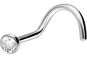 PIERCINGLINE Nasenpiercing aus Chirurgenstahl mit Kristalldisc - Nasenstecker in 4 Farben und 2 Größen